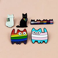 Insigne de broche en émail de fierté colorée en gros pour chats arc-en-ciel femme mode métal alliage de zinc nouvel an chinois
