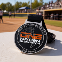 Maßgefertigte Slowpitch-Softball OEM ODM Medaille 3D Geprägte Emaille Sportmedaille Meisterschafts-Baseball-Turnier mit Band