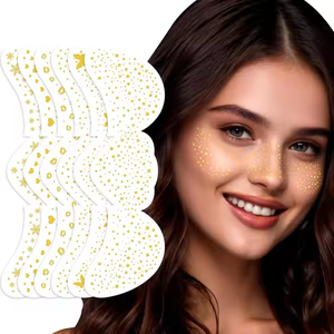 Venta al por mayor personalizado pecas cara maquillaje parches pegatina <span class=keywords><strong>tatuaje</strong></span> temporal brillo plata pecas cara <span class=keywords><strong>tatuaje</strong></span> - Product Image 2
