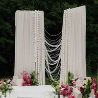 Guirlande de perles blanches géantes pour décoration de mariage, fond de scène de luxe, décoration de fête, rideau de plafond
