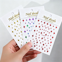 Autocollants 5D holographiques étoiles pour ongles, décalcomanies laser bronzantes croix blanche à quatre branches, accessoires de manucure auto-adhésifs