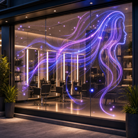 Écran LED transparent pour la publicité sur les vitres des salons de coiffure