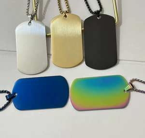 Collier en acier inoxydable pour hommes européens et américains, gravé avec une photo et un logo, chaîne de décoration pour carte d'identité, pendentif - Product Image 3