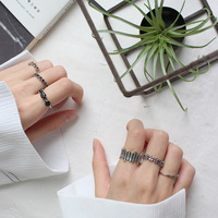 Nouveau S925 Sterling Silver Design Sense Ring Bijoux Creative Porté All-matching Stone Opening Vintage Ring Pour Hommes Et Femmes