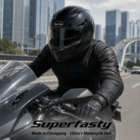 Nouveau casque de moto intégral noir en ABS, homologué DOT, toutes saisons, Superfasty, directement de l'usine, pour hommes