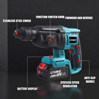 Marteau perforateur rotatif sans fil 21V avec batterie lithium-ion 4.0Ah, outil électrique pour percer et cisailler le béton