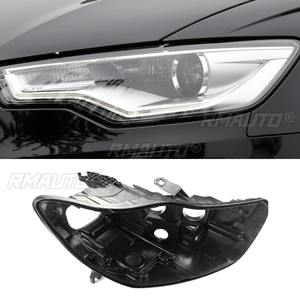 Pour Audi A6L C7 2012-2015, boîtier de phare avant gauche et droit, éclairage diurne LED, coque arrière, base, couvercle de lentille de phare avant LED - Product Image 3