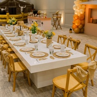 Weißer Kinder-Tisch Event-Langtisch Rechteckiger Acryl-Kinderpartytisch für Hochzeiten und Veranstaltungen