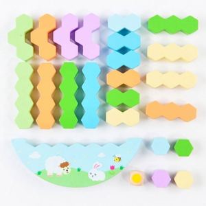 Jeu de construction en bois pour soirée de jeux en famille : Jeu d'empilage amusant et émouvant avec blocs de construction - Product Image 4