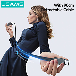 USAMS CC296 Portable Eu Plug <span class=keywords><strong>30W</strong></span> Multi Type c Cordon Rétractable Téléphone Mur Voyage Chargeur <span class=keywords><strong>Adaptateur</strong></span> pour <span class=keywords><strong>apple</strong></span> iphone 16 15 Pro Max - Product Image 4