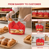 Bolsa transparente OEM personalizada al por mayor para pan de molde, con cierre resellable y asa de transporte, para pan tostado en rodajas de 450 g, embalaje de regalo para panadería
