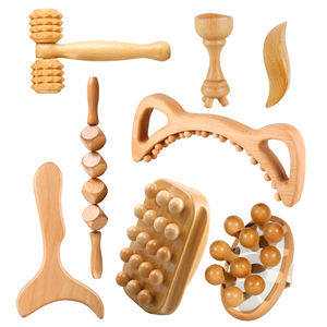 Masseur de drainage lymphatique en bois et kit d'outils Gua Sha produits de massage de mise en forme du corps - Product Image 3