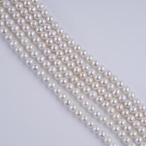 Perlas de Agua Dulce de Zhuji, Venta al por Mayor, Buena Calidad, 5-6 mm, Casi Redondas, Material Semiterminado para DIY, Perlas Sueltas - Product Image 5