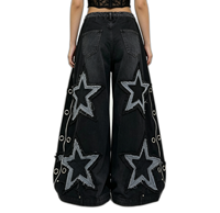Pantalon en jean noir patchwork style Y2K HaiYao, streetwear hip hop, jeans baggy, vente en gros, haute qualité