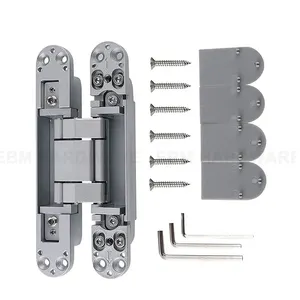 80KG Zinc Alloy Invisible Wooden Hinges 3D Adjustable Door Hinges 180 Degree Concealed Hinge