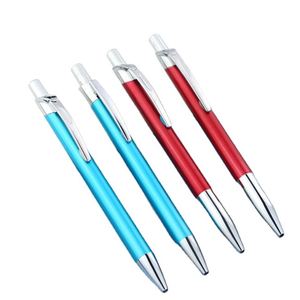 Brushed Aluminum Click <b>Ballpoint</b> <b>Pen</b> With Full Chrome Metal Fittings 2 Bright Solid Color Retractable Advertising <b>Pen</b> - Product Image 1