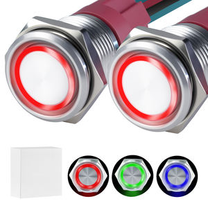 <b>Push</b> Button Switch 16mm 19mm 22mm <b>Latching</b> Stainless Steel IP65/IP67 20A LED NO Contact for Button Box Control Panel - Product Image 1