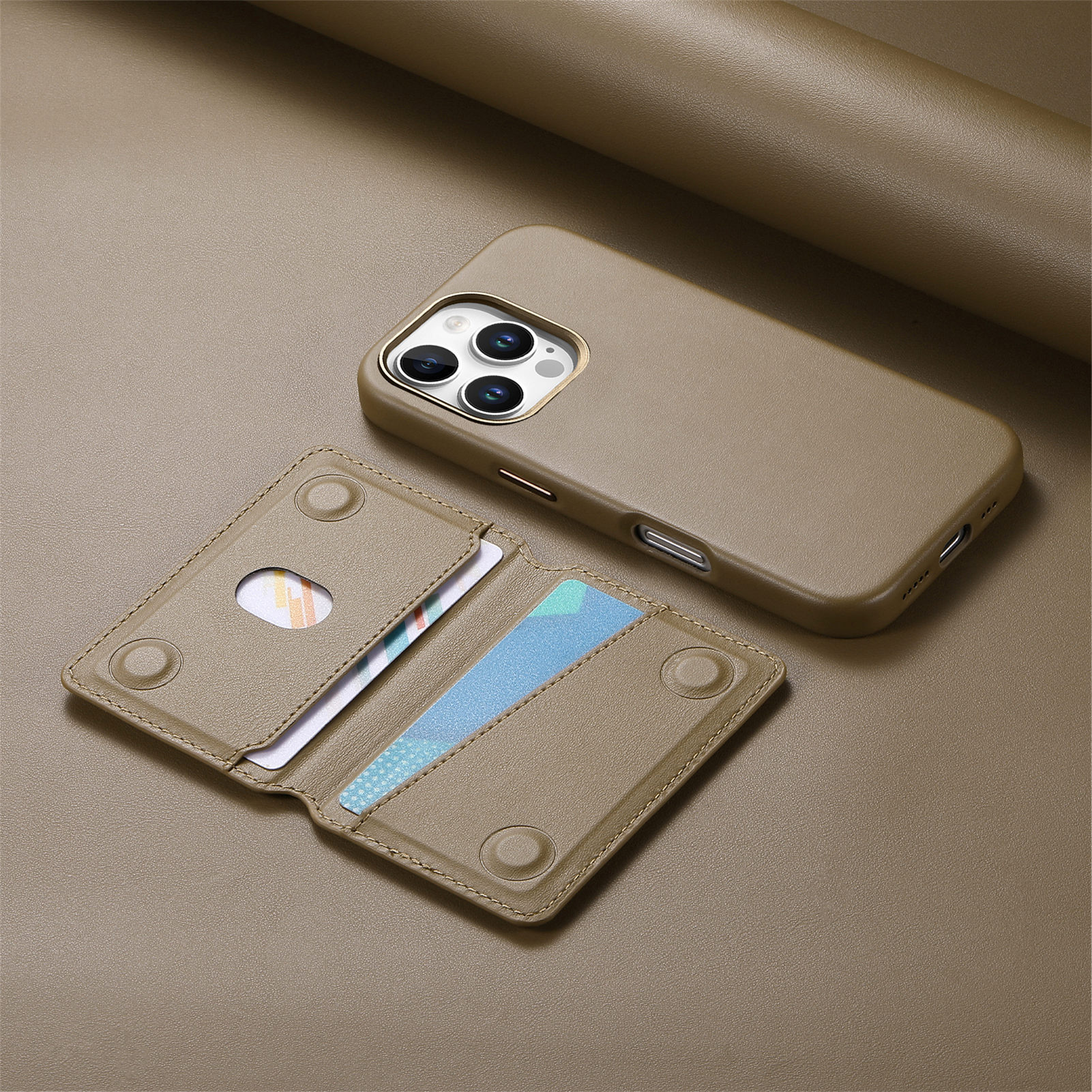Light Brown(magnetic cover + card holder)
