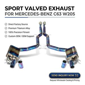 ท่อไอเสีย Vortex Ultralight Titanium สำหรับรถยนต์ Mercedes Benz C63 W205 Sedan พร้อมท่อเก็บเสียงคู่ด้านหลังและปลายท่อสีน้ำเงินคู่ - Product Image 1