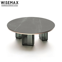 Meubles WISEMAX, meubles modernes, légers, de luxe, au design simple, pour hôtel, maison, villa, centre, table basse ronde en verre pour le salon