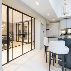 Portes doubles en acier modernes à profil solide W40 pour hôtels Isolateur haute performance Métal horizontal magnétique à rupture thermique - Product Image 5