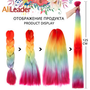Extensão de cabelo sintético ombré, extensão de cabelo jumbo crochê para crianças - Product Image 4