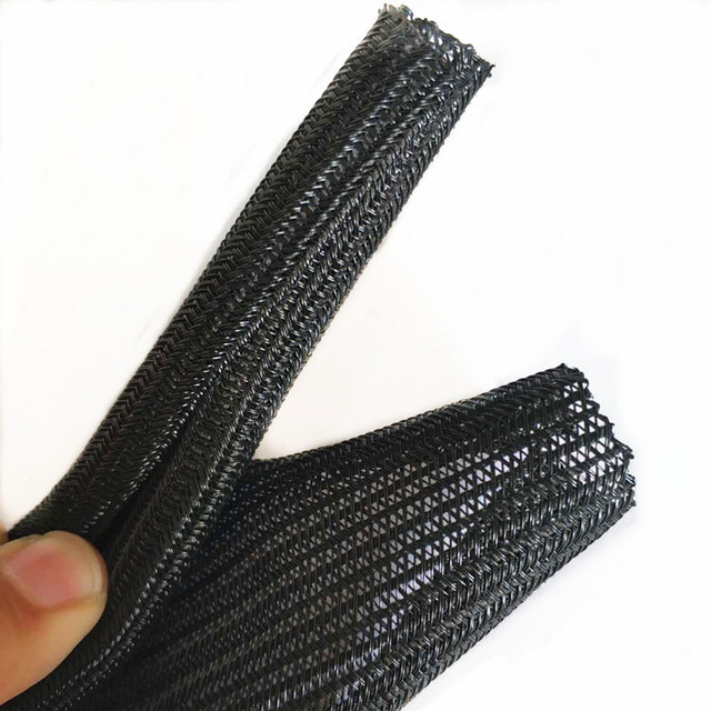 Expandable Split Braided Cable Sleeve PET Wire Loom Tube Abrasion Resistant Cord Organizer Harness Wrap