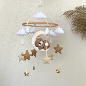 Accessori Minimalisti per Cameretta, Decorazione Personalizzata con Animali, Mobile per Culla con Orsetto di Peluche per Bambini e Bambine - Product Image 3