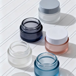 Glass Cosmetic <b>Empty</b> Cream Packaging 5g 10g 15g 20g 30g 50g 80g 100g 200g Frosted Cosmetic Container <b>Jar</b> With Lids - Product Image 1
