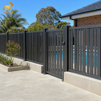 Panneau de clôture vertical en aluminium décoratif, revêtu de poudre, pour extérieur, jardin, piscine, sécurité