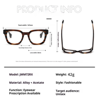Gafas de Acetato Cuadradas Retro Hechas a Mano con Logotipo Personalizado, Gafas de Lujo al por Mayor, Monturas Ópticas con Logotipo OEM