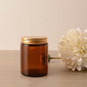 Hot-selling Empty 150ml 5oz Amber clear Glass <strong>Candle</strong> Jar Holders <strong>Lanterns</strong> With Aluminum Lid for <strong>Candle</strong> Making - Product Image 4