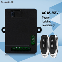 Récepteur sans fil 433Mhz Télécommande AC 85-256V 2CH DIY Relay Module RF EV1527 Learning Code Transmitter Controller