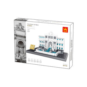 4212 Bloques de Construcción de la Fuente de Trevi - Roma, Italia, Modelo de Bloques de Construcción de la Fuente de Trevi, Juguete Educativo - Product Image 4