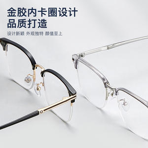 Monture de lunettes tendance en alliage demi-cerclée 9507, taille moyenne, unisexe, verres en acrylique, origine Danyang - Product Image 3