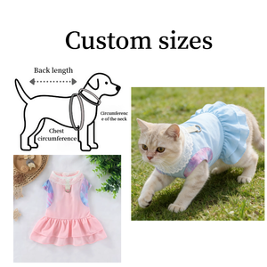 Cute Princess Dog Dress for Summer Walks Ruffled Lace Pet Skirt with Leash Ring for <b>Teddy</b> <b>Small</b> Dogs - Product Image 2