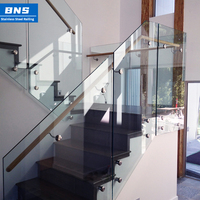 BNS extérieur pont fer balcon sans cadre en acier inoxydable garde-corps en verre côté monté poteau garde-corps en verre fabriqué en chine
