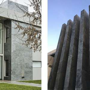 Paneles de Revestimiento de Piedra Delgada en Chapa de Pizarra Gris Plateado Claro, Acabado Texturizado Natural, Moderno, Duradero, Ecológico, para Interiores y Exteriores - Product Image 2