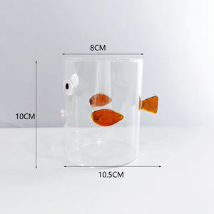 Tazza di vetro borosilicato a forma di <span class=keywords><strong>pesce</strong></span> carina con decorazione di <span class=keywords><strong>pesce</strong></span> resistente al calore per microonde e lavabile in lavastoviglie senza BPA - Product Image 6