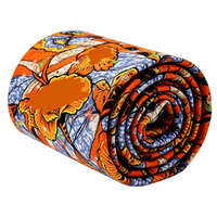 Tissu brocart batik africain d'Ankara doré, 6 yards, vente en gros, stock disponible, Nigéria et Afrique