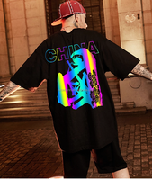 T-shirt unisexe en coton 100% tricoté, luminescent, imprimé en 3D, respirant, taille plus, pour homme, OEM
