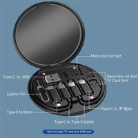 6 en 1 Multiport Multifunción Usb C Kit de carga y cable de datos 60W Adaptador de teléfono de carga rápida Kit de cable de carga