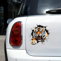 Autocollants 3D personnalisés avec logo de tigre, autocollants créatifs pour voiture, autocollants adhésifs pour pare-brise arrière, pare-chocs, mur