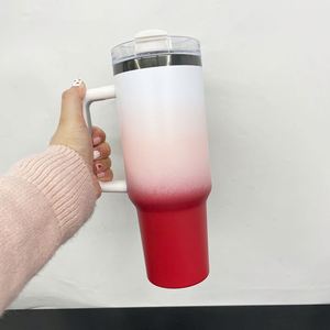 แก้วกาแฟสีออมเบรแบบสุญญากาศ ขนาด 40 ออนซ์ ชุบสีดำด้านล่าง พร้อมหูจับ สำหรับสลักเลเซอร์ - Product Image 2