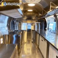 Camion de cuisine mobile commercial entièrement équipé, remorque de restauration Airstream pour boulangerie, kebab, crème glacée