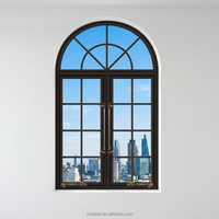 Ventana Abatible de Aluminio con Diseño Moderno Francés, Doble Acristalamiento, Vidrio Templado, para Construcción Residencial, Venta al por Mayor