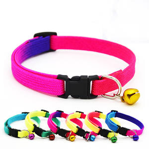 Großhandel Günstige einfache niedliche einfache Nylon Regenbogen Hund Katze Halsband mit Glocke - Product Image 2