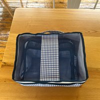 Ensemble de 6 sacs de rangement de voyage à carreaux bleus, organisateur de vêtements pour valise 6-en-1, lot de 5 pièces, entrepôt GA