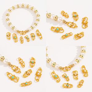 Nantong 18k Gold Plated Copper Figure Eight Buckle S Shape Clasp Pendant <b>Quick</b> <b>Link</b> Bracelet DIY Jewelry Accessory Mixed Shapes - Product Image 3