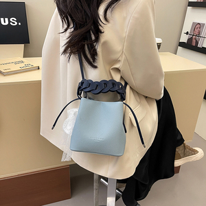 Luxury Designer PU <strong>Leather</strong> <strong>Bucket</strong> <strong>Bag</strong> for Women Soft Durable Lightweight Elegant Small Handbag Flap Closure New Arrival Hot - Product Image 5